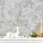 کاغذ دیواری طرح پتینه نقره‌ای کد ۱۰۰۰۹