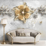 پوستردیواری سه بعدی طرح گل کد 4485