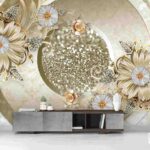 پوستر دیواری سه بعدی طرح گل کد 4487