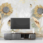 پوستر دیواری سه بعدی طرح گل کد 4549