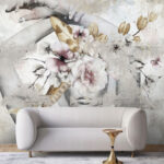 پوستر دیواری سه بعدی طرح گل کد 4456