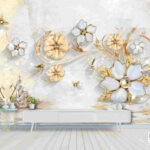 پوستر دیواری سه بعدی طرح گل کد 4541