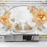 پوستر دیواری سه بعدی طرح گل کد 4482