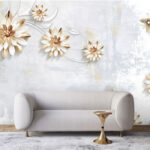 پوستر دیواری سه بعدی طرح گل