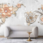 پوستر دیواری سه بعدی طرح گل کد 4474