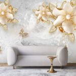 پوستر دیواری سه بعدی طرح گل کد 4483