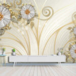 پوستر دیواری سه بعدی طرح گل کد 4551