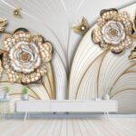 پوستر دیواری سه بعدی طرح گل برجسته کد 4552