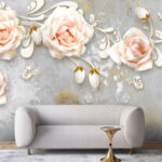 پوستر دیواری سه بعدی طرح گل کد 4484