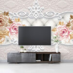 پوستر دیواری طرح قاب گل سه بعدی کد 4809