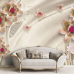 پوستر دیواری گل صورتی