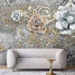 پوستر دیواری سه بعدی طرح گل پتینه کد 4461