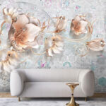 پوستر دیواری سه بعدی طرح گل پتینه کد 4458