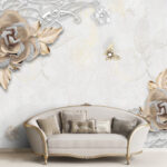 پوستردیواری سه بعدی طرح گل کد 4486