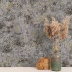 کاغذ دیواری طرح پتینه خاکستری کد ۱۰۱۸۵