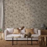 کاغذ دیواری طرح پتینه قهوه‌ ای طلایی کد ۱۰۱۹۶ - تصویر 4