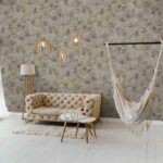 کاغذ دیواری طرح پتینه قهوه‌ ای طلایی کد ۱۰۱۹۶ - تصویر 3