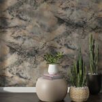 کاغذ دیواری طرح رگه‌ دار خاکستری طلایی کد ۱۱۰۰۲ - تصویر 3