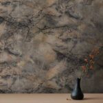 کاغذ دیواری خاکستری طلایی