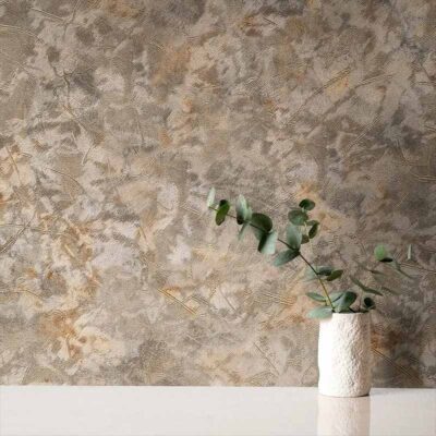 کاغذ دیواری طرح رگه‌ دار پتینه کرم