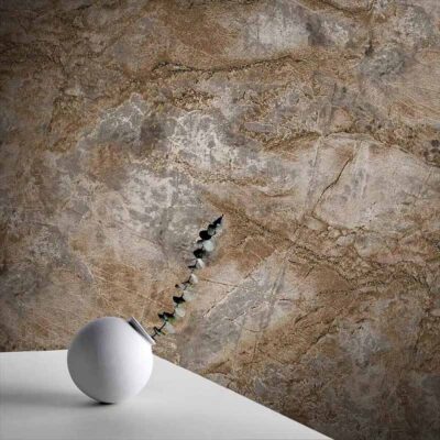 کاغذ دیواری طرح رگه‌ دار پتینه کرم