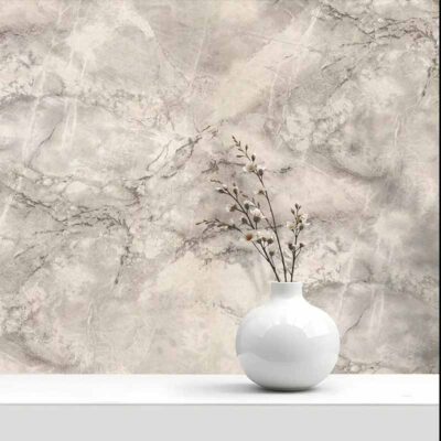کاغذ دیواری طرح رگه‌ دار پتینه سفید