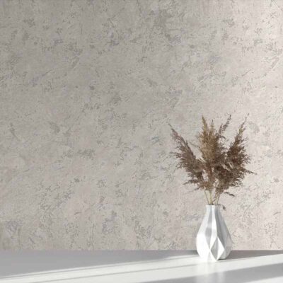 کاغذ دیواری طرح پتینه نقره‌ ای کد ۱۱۰۴۷
