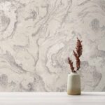 کاغذ دیواری طرح انتزاعی نقره‌ ای کد ۱۱۰۵۸