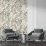 کاغذ دیواری طرح هندسی سفید نقره‌ ای کد ۱۱۱۰۲ - تصویر 3