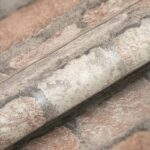 کاغذ دیواری طرح آجر نقره‌ ای نارنجی کد ۱۱۱۰۸ - تصویر 2