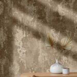 کاغذدیواری طرح پتینه قهوه ای کد ۱۰۳۰۳