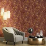 کاغذدیواری طرح پتینه قرمز نارنجی کد ۱۰۳۲۳ - تصویر 3