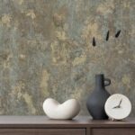 کاغذدیواری طرح پتینه سبز / زیتونی کد ۱۰۳۲۸