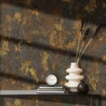 کاغذدیواری طرح پتینه قهوه‌ای/نارنجی کد ۱۰۳۳۵