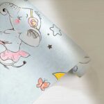 کاغذدیواری کودک طرح فیل کوچولوها | آبی کد 12001 - تصویر 2