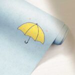 کاغذدیواری کودک طرح چترهای رنگی کوچک | آبی کد 12004 - تصویر 2