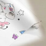 کاغذدیواری کودک طرح فیل کوچولوها | رنگ سفید کد 12005 - تصویر 2