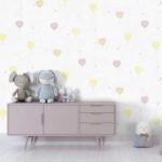 کاغذدیواری کودک طرح بادکنک های قلبی کد 12011 - تصویر 3