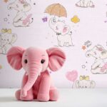 کاغذدیواری کودک طرح فیل های کوچک | صورتی کد 12013