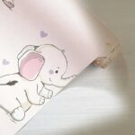 کاغذدیواری کودک طرح فیل های کوچک | صورتی کد 12013 - تصویر 2