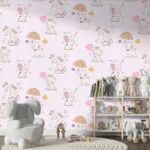 کاغذدیواری کودک طرح فیل های کوچک | صورتی کد 12013 - تصویر 3