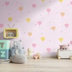 کاغذدیواری کودک طرح بادکنک های قلبی | صورتی کد 12015 - تصویر 3