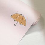 کاغذدیواری کودک طرح چترهای رنگی | صورتی کد 12016 - تصویر 2