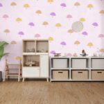 کاغذدیواری کودک طرح چترهای رنگی | صورتی کد 12016 - تصویر 3