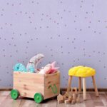 کاغذدیواری کودک طرح ستاره باران | بنفش کد 12019 - تصویر 3