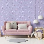 کاغذدیواری کودک طرح قلبی | بنفش کد 12020 - تصویر 3