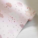 کاغذدیواری کودک طرح آسمان ابری | صورتی کد 12021 - تصویر 2