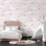 کاغذدیواری کودک طرح آسمان ابری | صورتی کد 12021 - تصویر 3