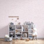 کاغذدیواری کودک طرح ستاره باران | صورتی کد 12023 - تصویر 3