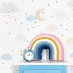 کاغذدیواری کودک طرح آسمان ابری | سفید کد 12025